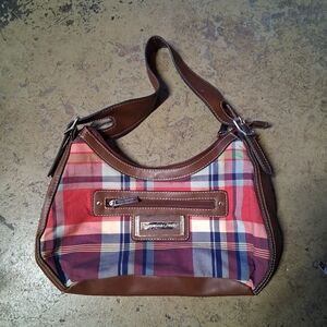 Womens American Living Plaid Shoulder Bag